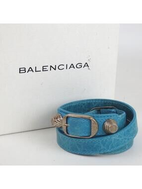 Authentic BALENCIAGA Giant Triple Bracelet leather[Used]